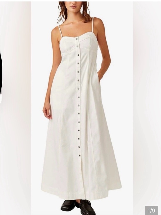 Free People Dresses & Skirts - FREE PEOPLE Just Jill White Button Down Maxi Dress Size Medium
